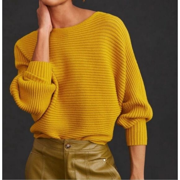 Anthropologie Citron Ribbed Pullover Sweater size XXS - Picture 1 of 11